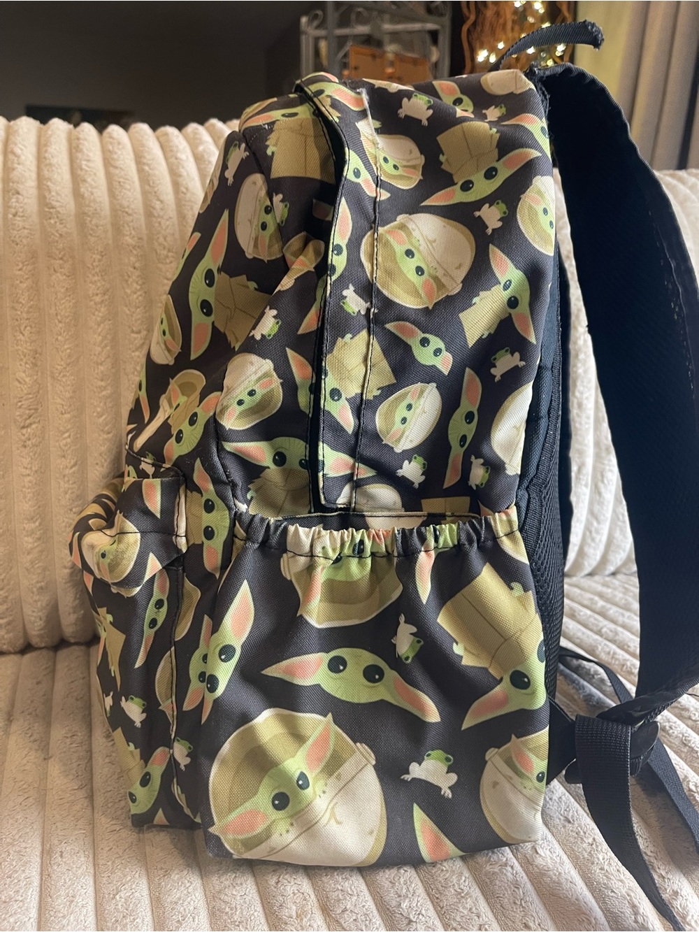 Star Wars The Mandalorian Baby Yoda Grogu All Over Print Backpack - Picture 4 of 7